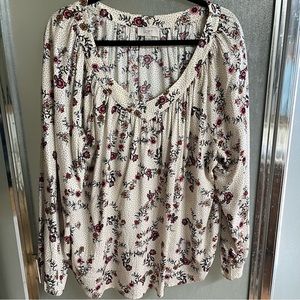 Loft long sleeve peasant blouse